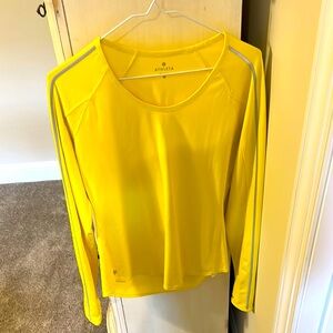 Athleta Bright Yellow Longsleeve Running Shirt Size M